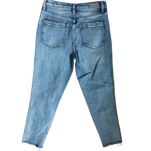 BlankNYC Rainbow Rivington High Rise in Crash Pad Raw Hem Jeans Size 27 - Picture 3 of 9